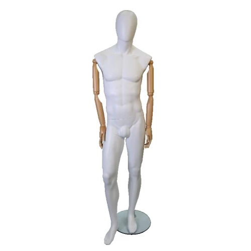 Articulated Male Mannequin with Wooden Arms 75615