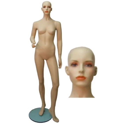 Bald Female FleshTone Mannequin - Arm Raised 71202