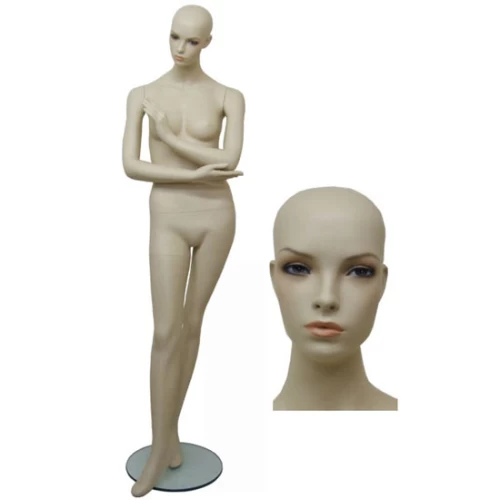 Bald Female FleshTone Mannequin - Arms Bent 71204