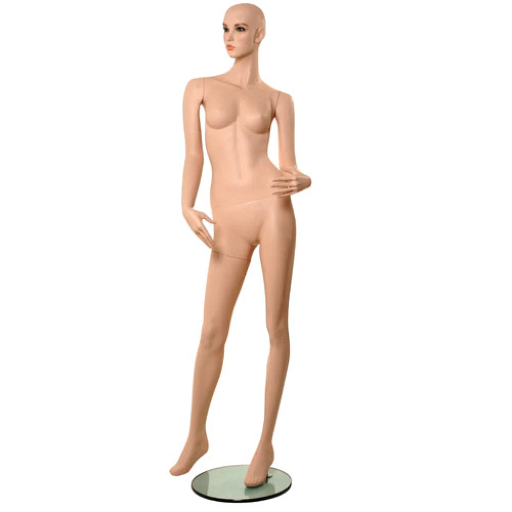 Bald Female FleshTone Mannequin - Hand On Hip 71203