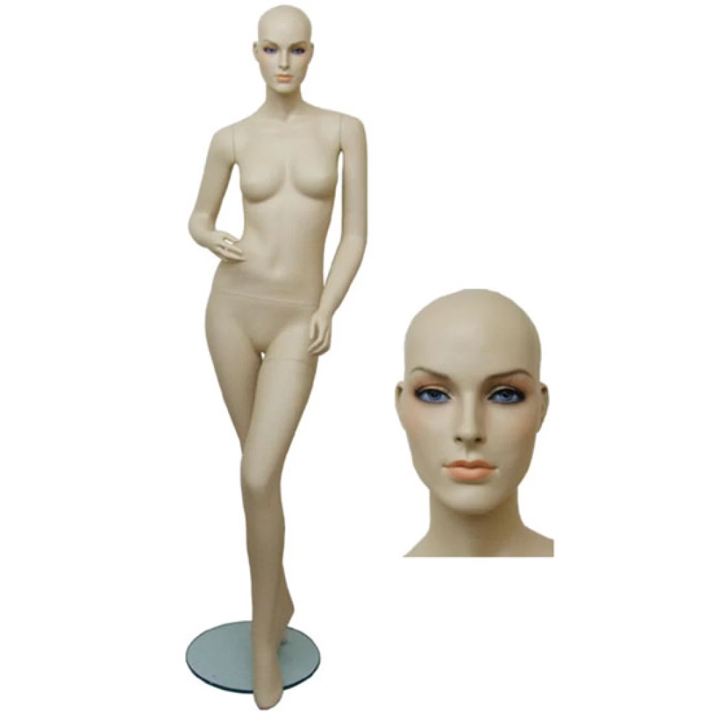 Bald Female FleshTone Mannequin - Hands at Side 71205