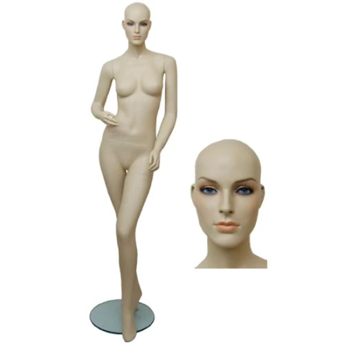 Bald Female FleshTone Mannequin - Hands at Side 71205