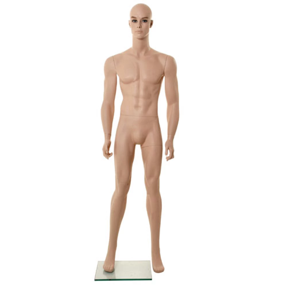 Bald Male FleshTone Mannequin - Hands at Side 70401