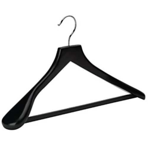 Black Broad Wooden Hangers Wholesale Coat Hangers