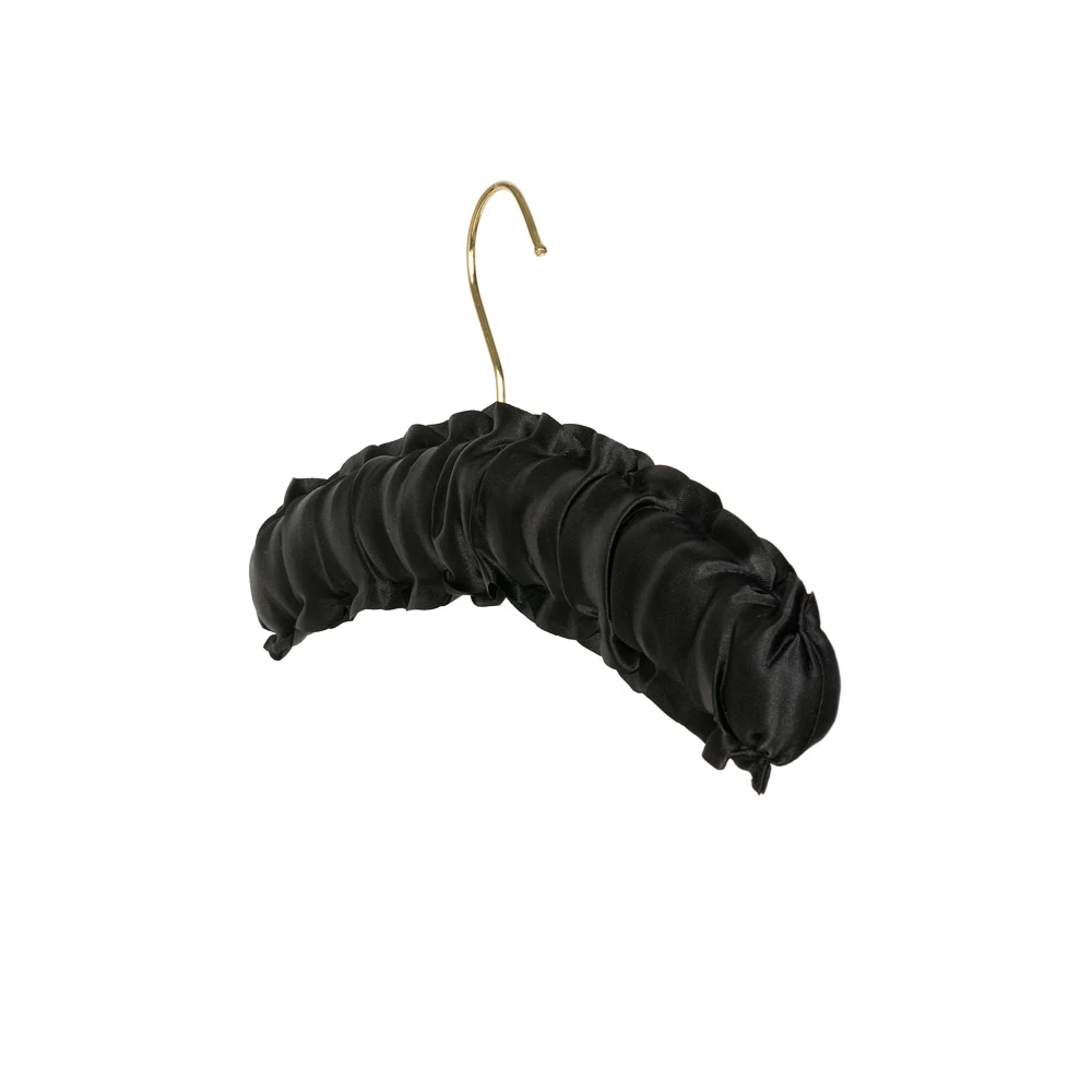 Black Double Frill Satin Padded Hangers (Box of 50) 56012