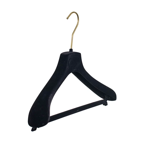 Black Flocked Suit Hangers 38cm (Box of 40) 56015