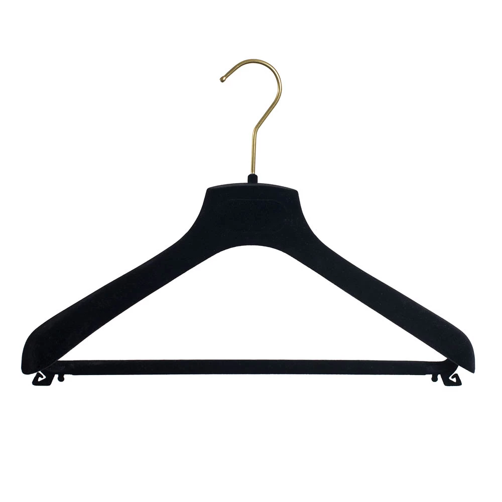 Black Flocked Suit Hangers 38cm (Box of 40) 56015