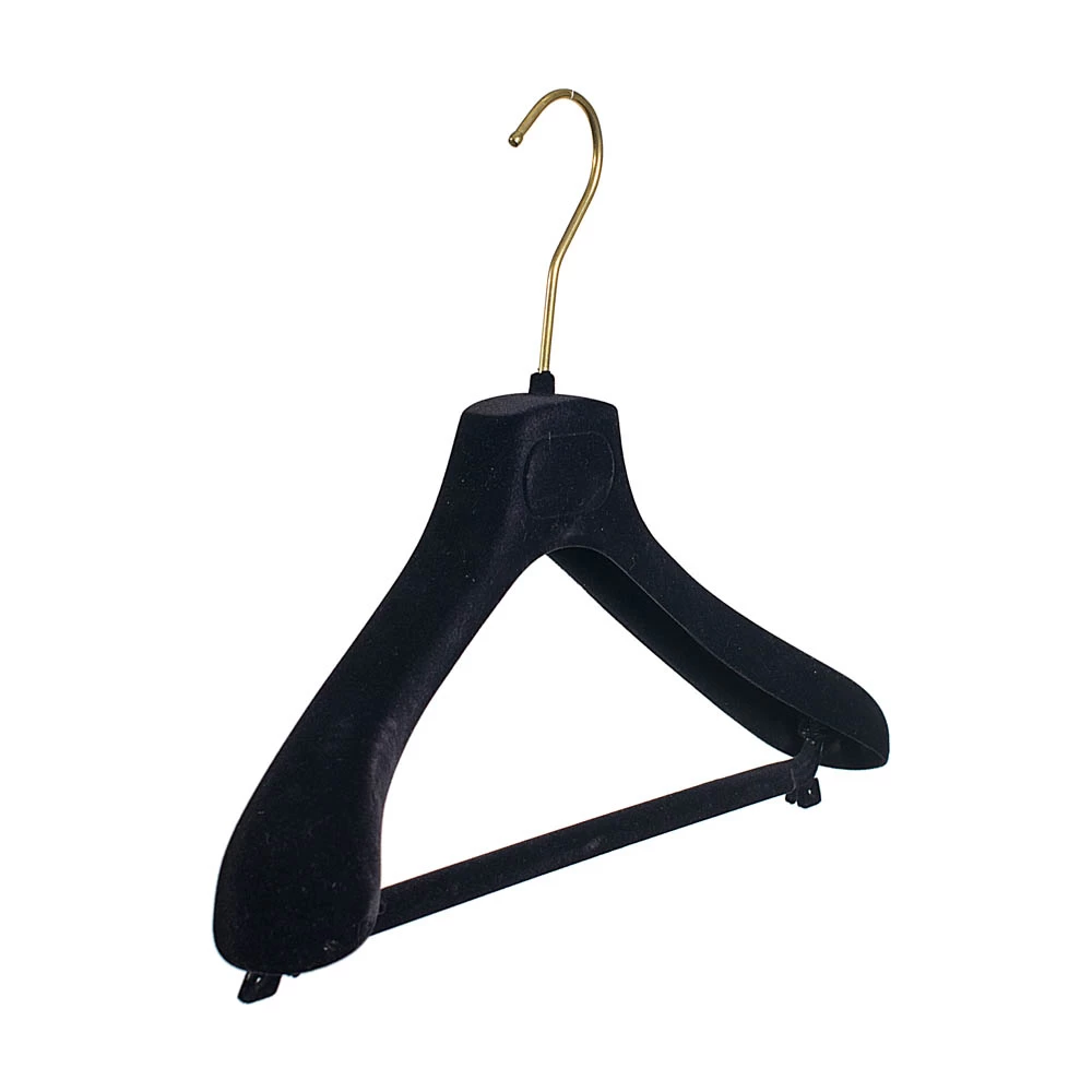 Black Flocked Suit Hangers 42cm (Box of 40) 56016
