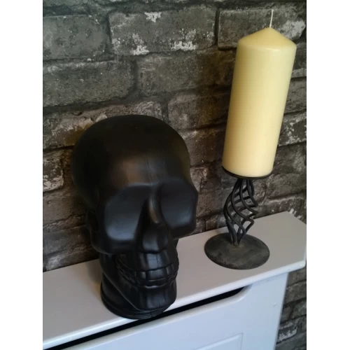 Black Glass Skeleton Skull - 77327
