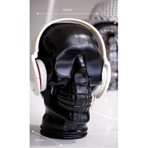 Black Glass Skeleton Skull - 77327