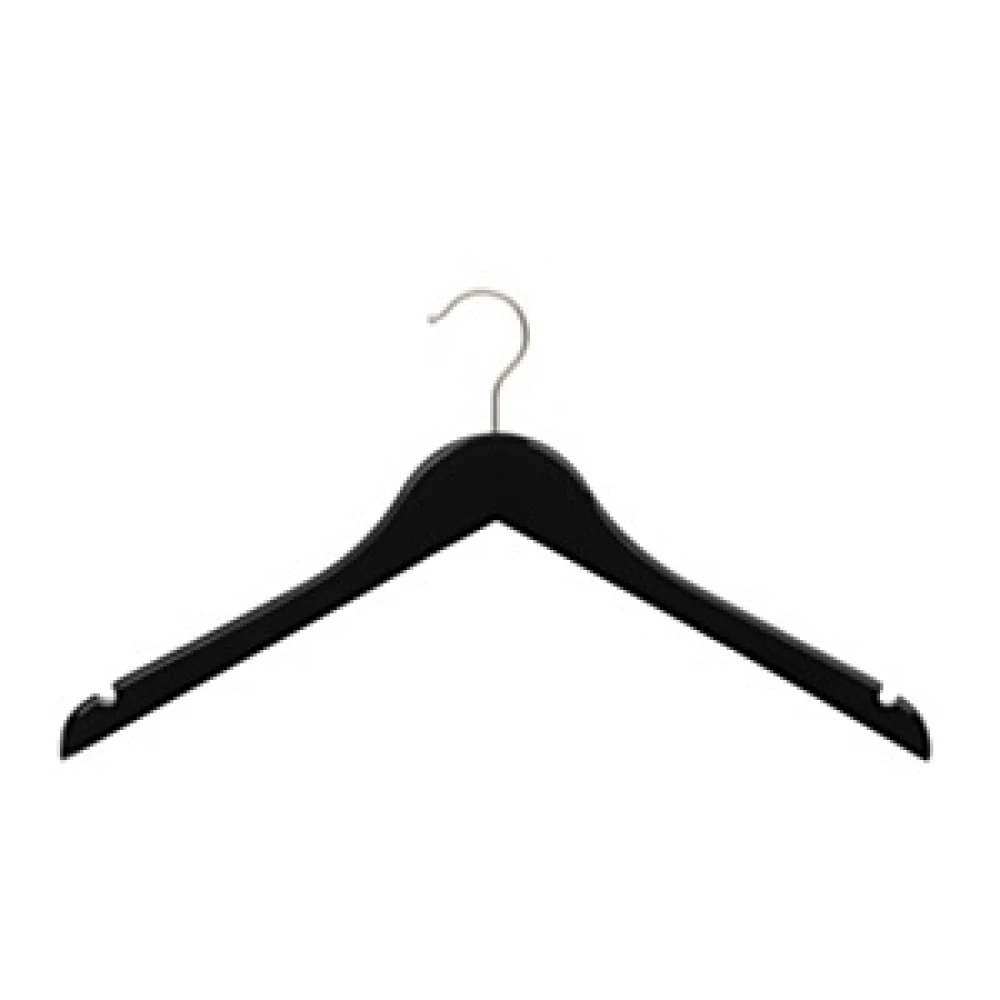 Black Gloss Curved Neck Hanger 43cm (Box of 50) 52026