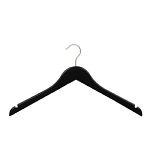 Black Gloss Curved Neck Hanger 43cm (Box of 50) 52026