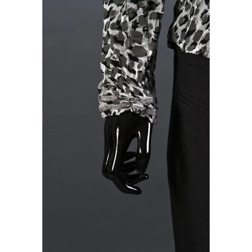 Black Gloss Female Mannequin - Hands at Side, Straight Stance  71102
