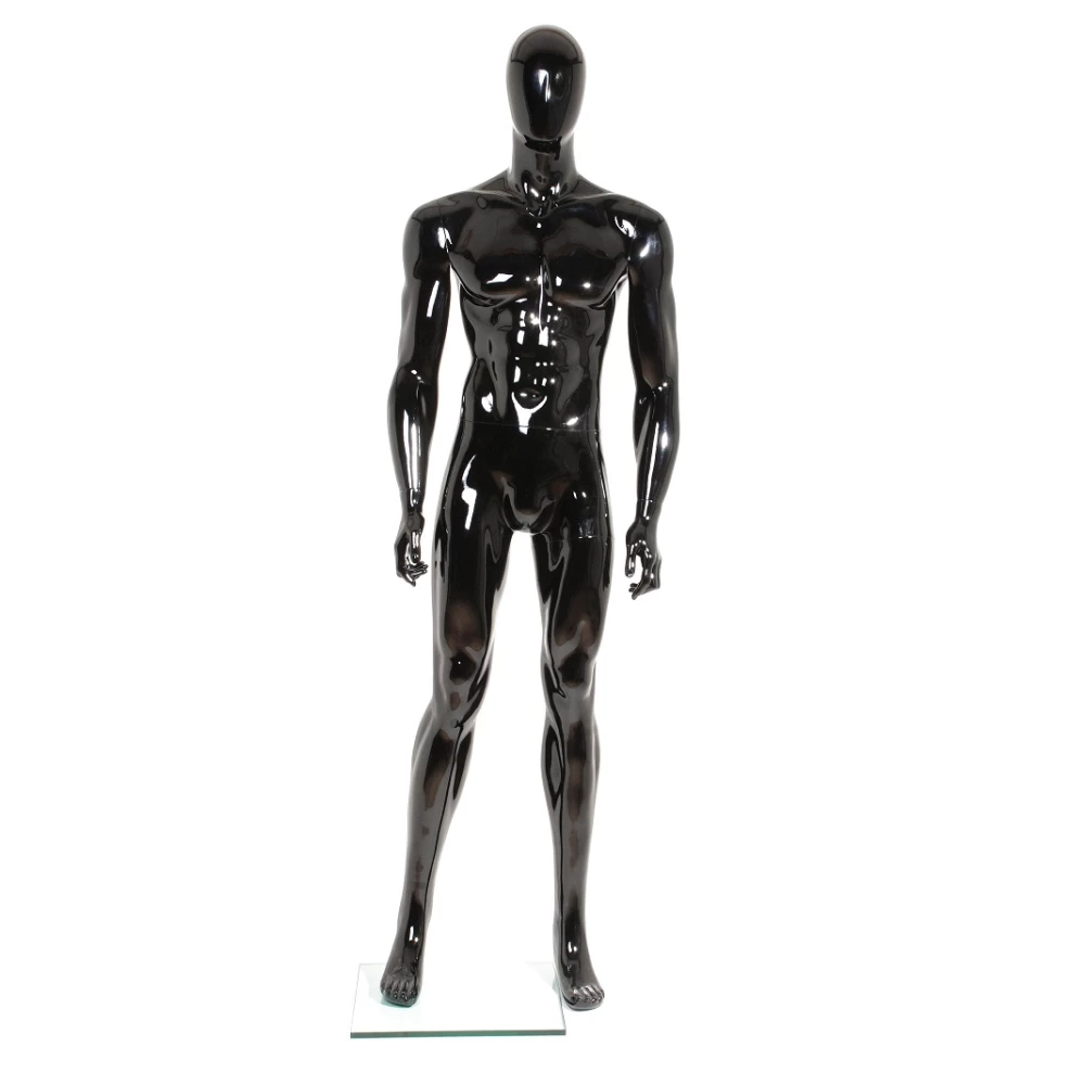 Black Gloss - Hands at Side, Straight Stance, Male Mannequin 70102