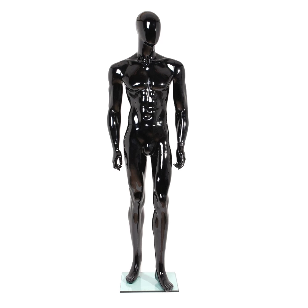 Black Gloss - Hands at Side, Straight Stance, Male Mannequin 70112