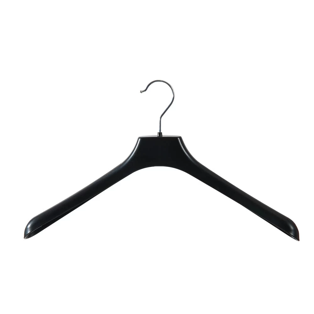 Black Plastic Jacket Hangers No Centre Bar 42cm 51022