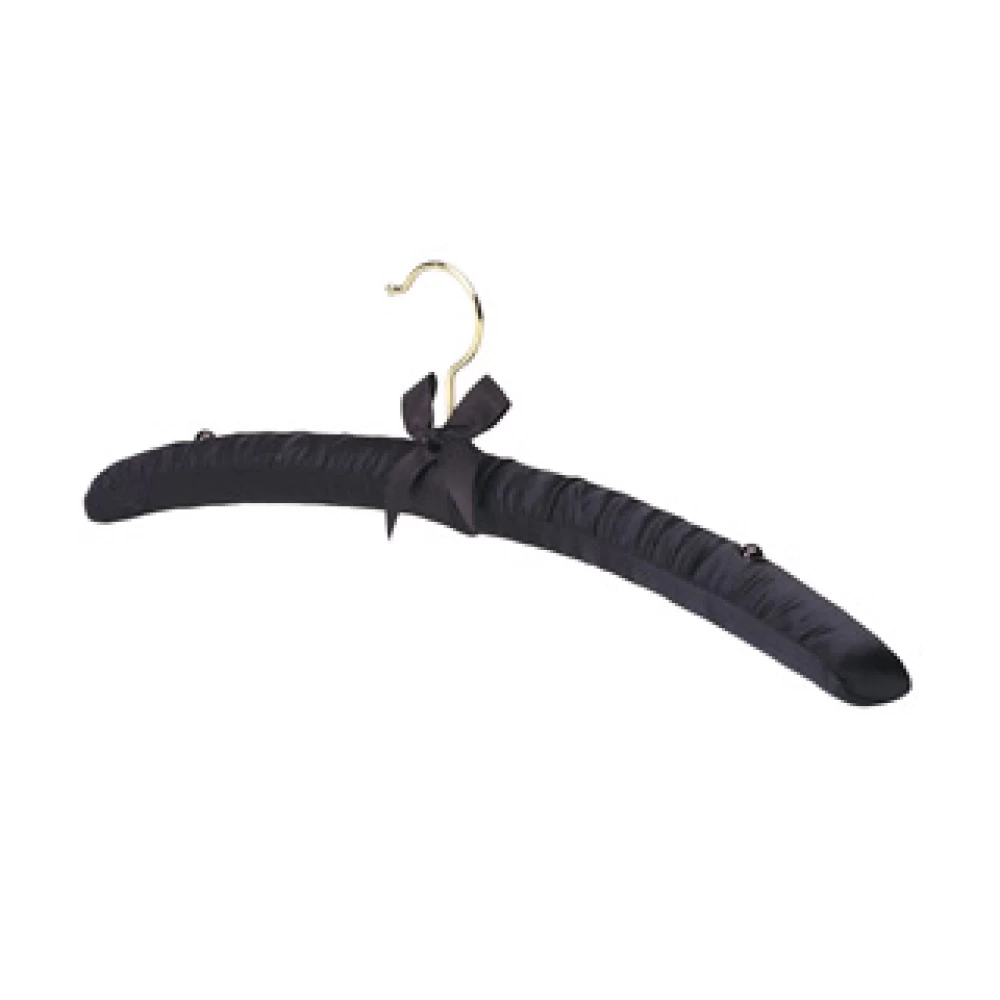 Black Satin Padded Hangers (Box of 50) - Shoulder Beads 56021