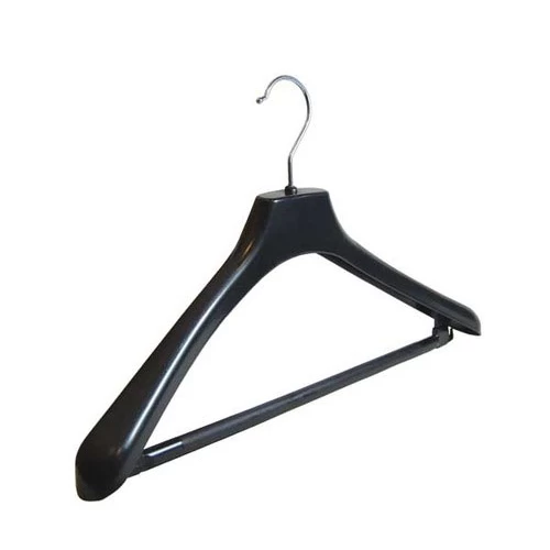 Black Suit Plastic Hangers With Centre Bar 42cm 51023