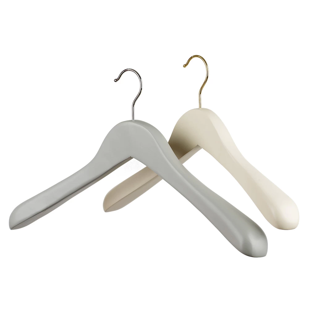 Broad Wooden Ivory Suit Hangers 38cm (Box of 20) 51076