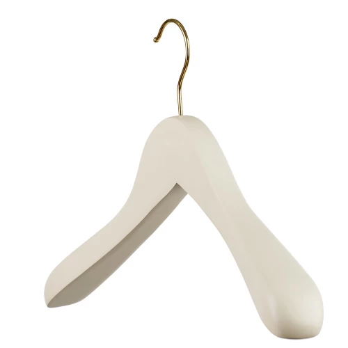 Broad Wooden Ivory Suit Hangers 38cm (Box of 20) 51076