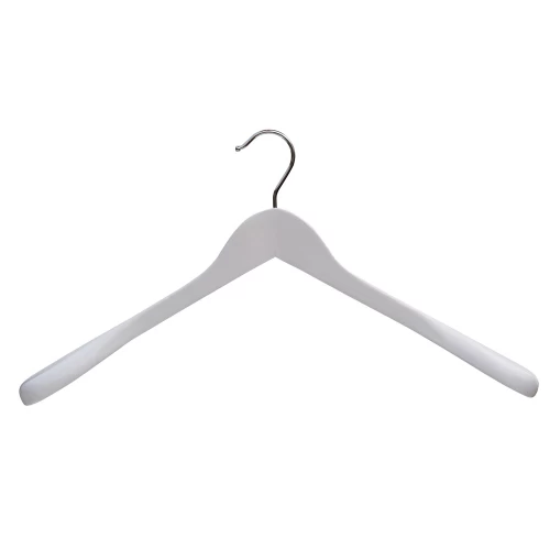 Broad Wooden White Suit Hangers (Box of 24) 50029