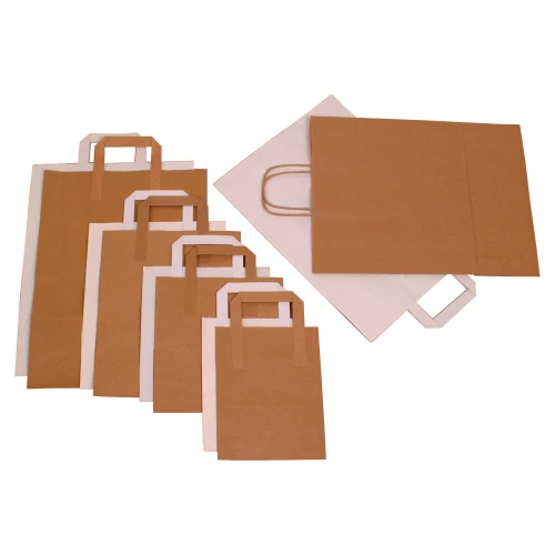 Brown Paper Carrier Bag (10 Inch x 15.5 Inch x 12.5 Inch) (100 Pack) 18105