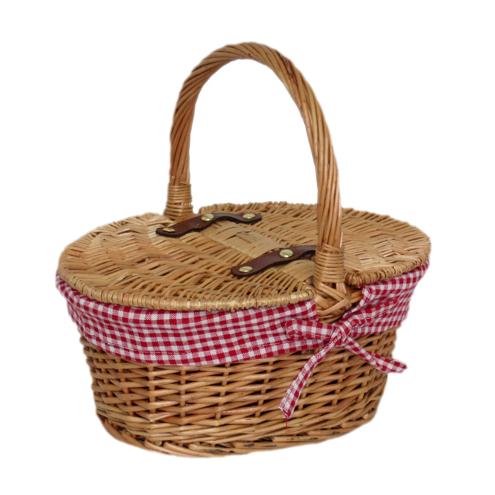 Childrens Oval Willow Hand Crafted Lidded Hamper - 95224