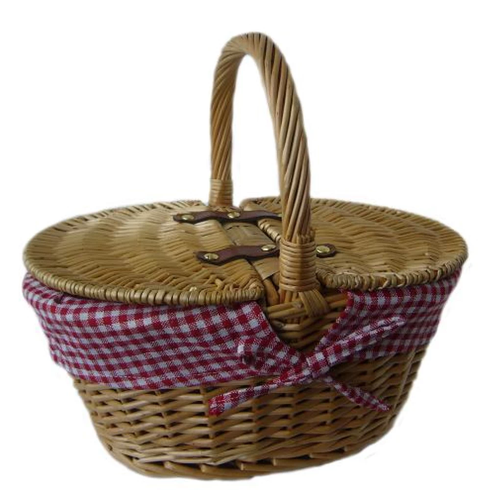 Childrens Oval Willow Hand Crafted Lidded Hamper 95224