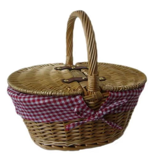 Childrens Oval Willow Hand Crafted Lidded Hamper 95224