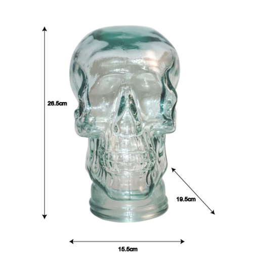 Clear Glass Skeleton Skull - 77330