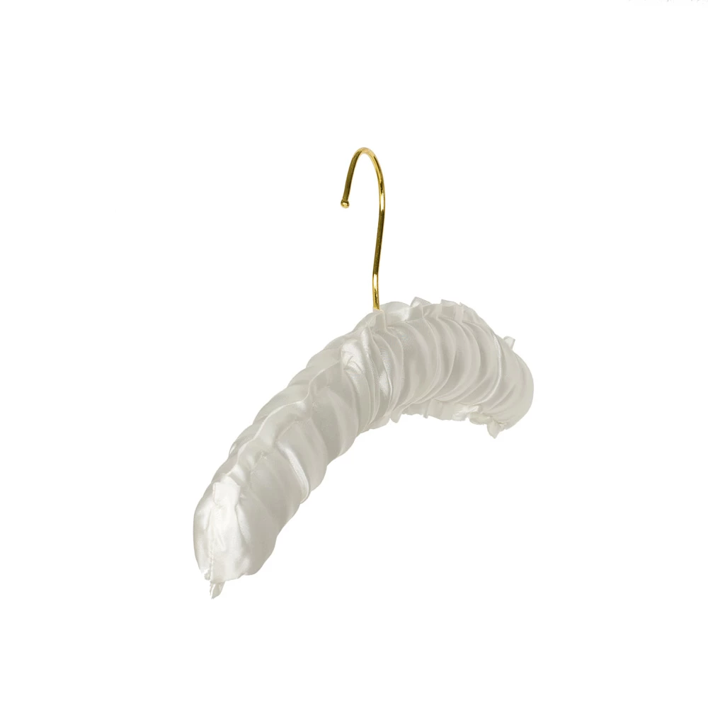 Cream Double Frill Satin Padded Hangers (Box of 50) 56013