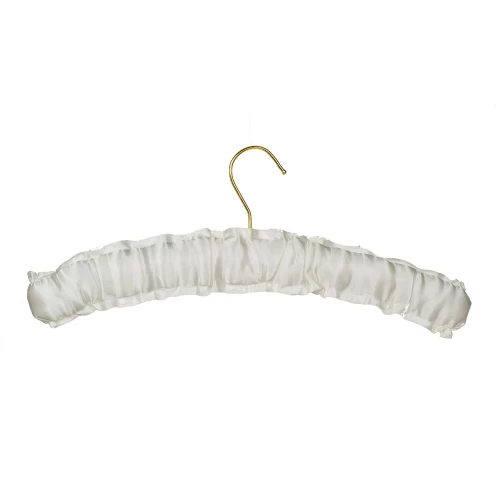 Cream Double Frill Satin Padded Hangers (Box of 50) 56013