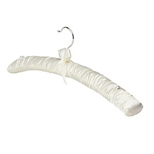 Cream Satin Padded Hangers (Box of 50) - Shoulder Beads 56020