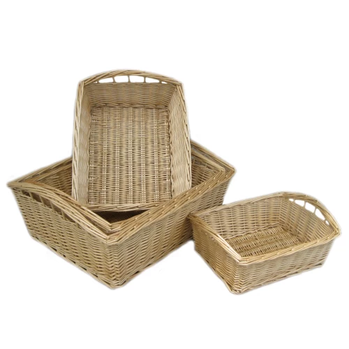 Deli Set Of Four Full Buff Willow Packing Trays 95306