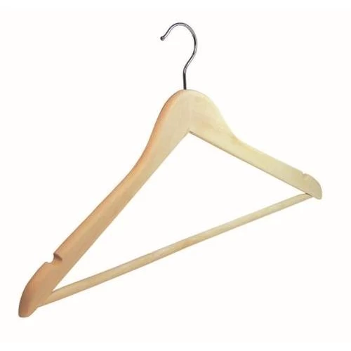 Economy Wooden Wishbone Hangers With Centre Bar 44cm (Box of 100) 51064