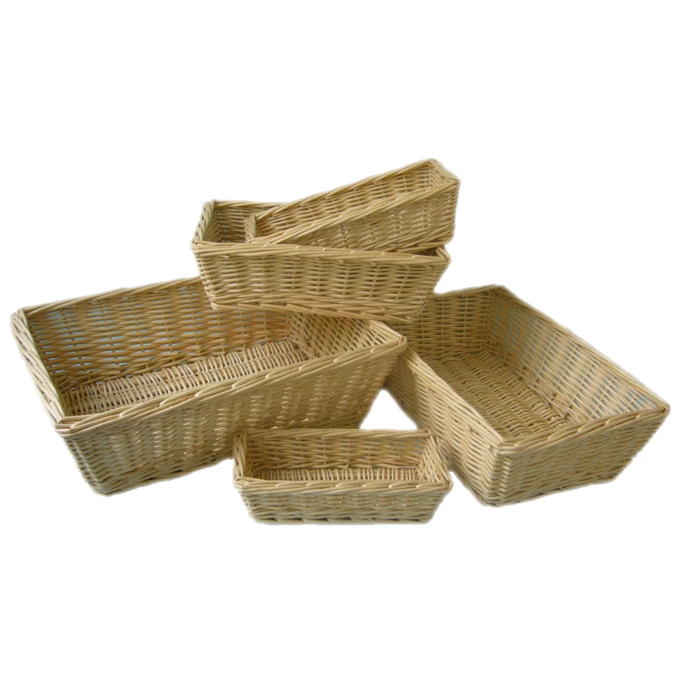 Extra Large Rectangular Full Buff Willow Packing Tray x 20  95305