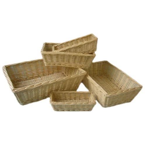 Extra Large Rectangular Full Buff Willow Packing Tray x 20  95305