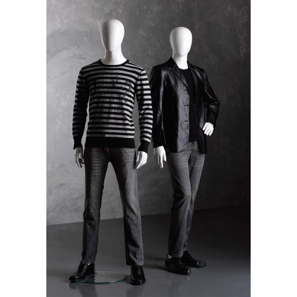 Facing Forwards - Straight Stance,(White/Black Gloss), Male Mannequin 70106