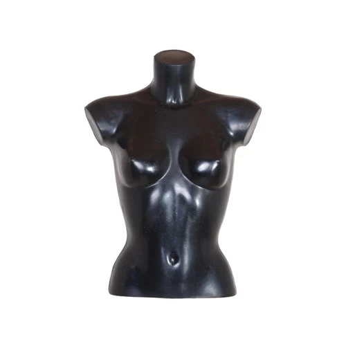 Female Black Plastic Half Bust Torso 77006