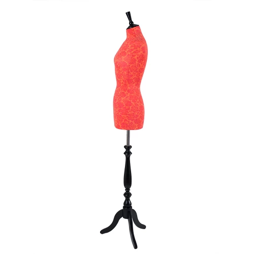 Female Dressmakers Mannequin Red/Orange Flower Jersey 36 Inch Bust 75401