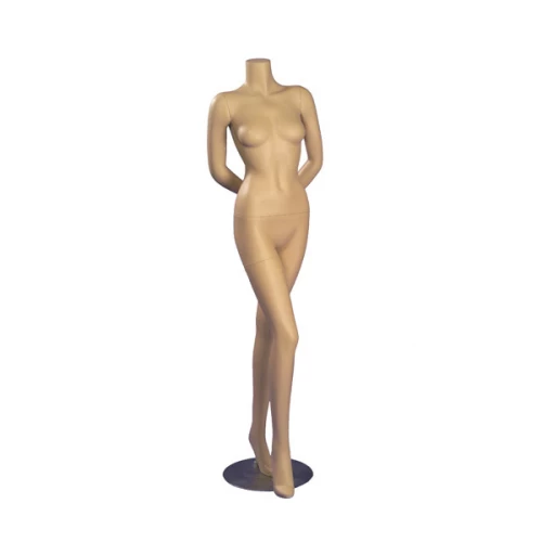 Female Headless Flesh Tone Mannequin - Arms Behind - Right Leg Bent Forward 71307