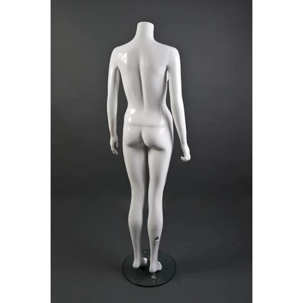 Female Headless White Gloss / White Matt Mannequin - Hands by Side 71301