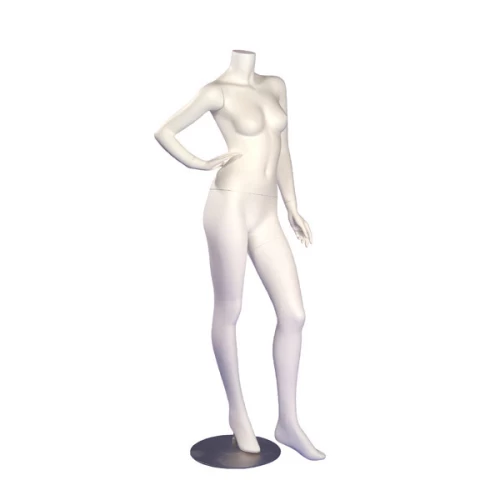 Female Headless White Matt Mannequin - One Hand On Hip 71303