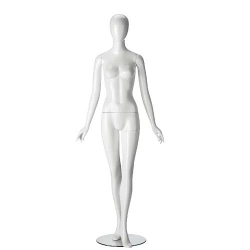 Female Straight Stance Mannequin (White/Black Gloss) 71105