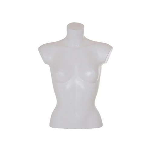 Female White Plastic Half Bust Torso 77005