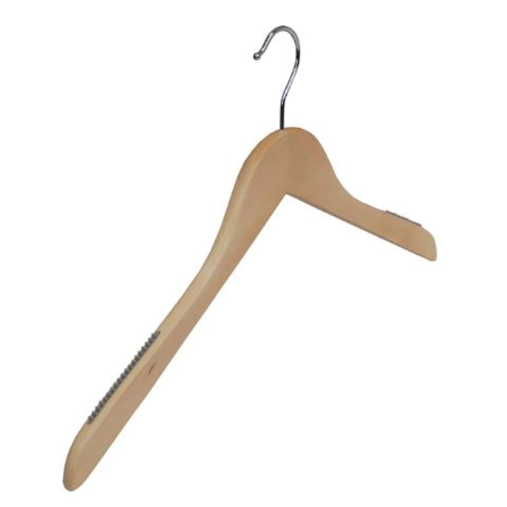 Flat Wooden Tops Hangers 38cm With Rubber Insert (Box of 100) 51053