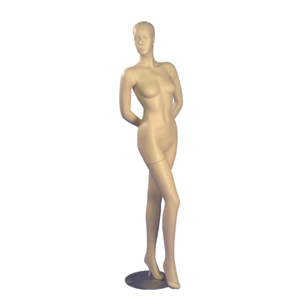 Flesh Tone Female Mannequin - Arms Behind Back, Right Bent Leg 71414