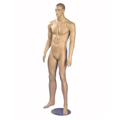 Flesh Tone Male Mannequin - Hands at Side, Head Facing Forwards 70213