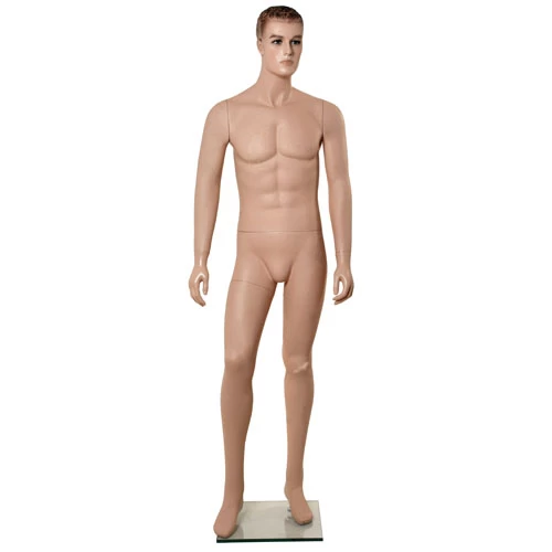 Flesh Tone Male Mannequin - Hands at Side, Head Facing Forwards 70216