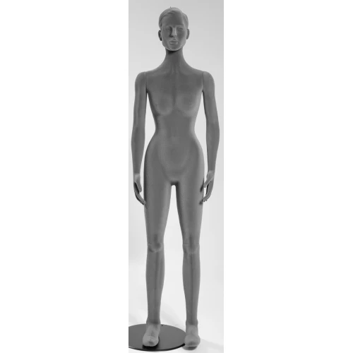 Flocked Grey Flexible Mannequin With Features - 73202
